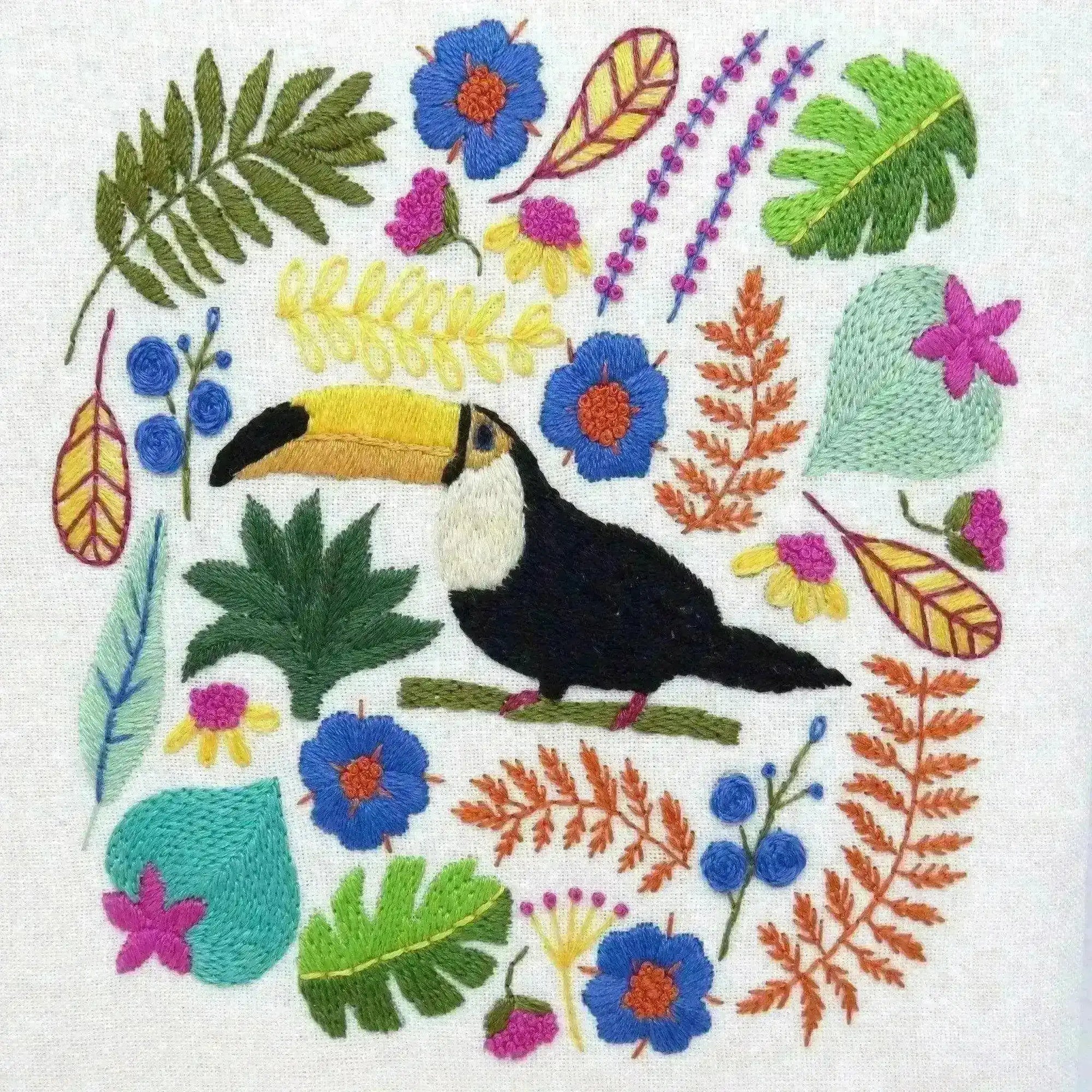 Toucan Parrot Hand Embroidery Pattern , PDF Download , StitchDoodles , bird embroidery, embroidery hoop kit, embroidery kit for adults, embroidery kit for beginners, embroidery kits for adults, embroidery kits for beginers, flower embroidery, hand embroidery, modern embroidery kits, PDF pattern , StitchDoodles , shop.stitchdoodles.com