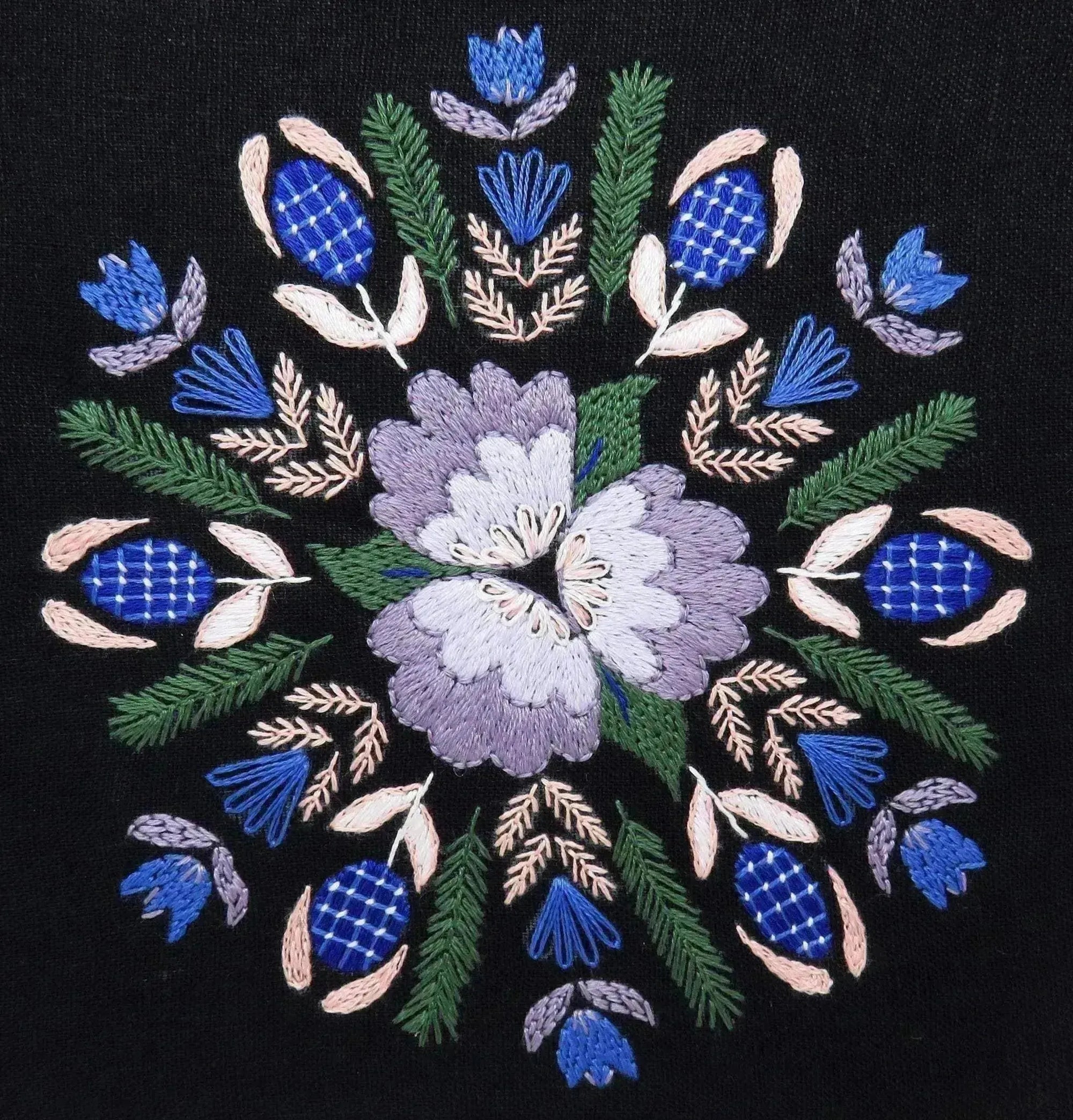 Twilight Flowers, Hand Embroidery Pattern , PDF Download , StitchDoodles , embroidery hoop kit, embroidery kit for adults, embroidery kit for beginners, embroidery kits for adults, embroidery kits for beginers, hand embroidery, modern embroidery kits, PDF pattern , StitchDoodles , shop.stitchdoodles.com