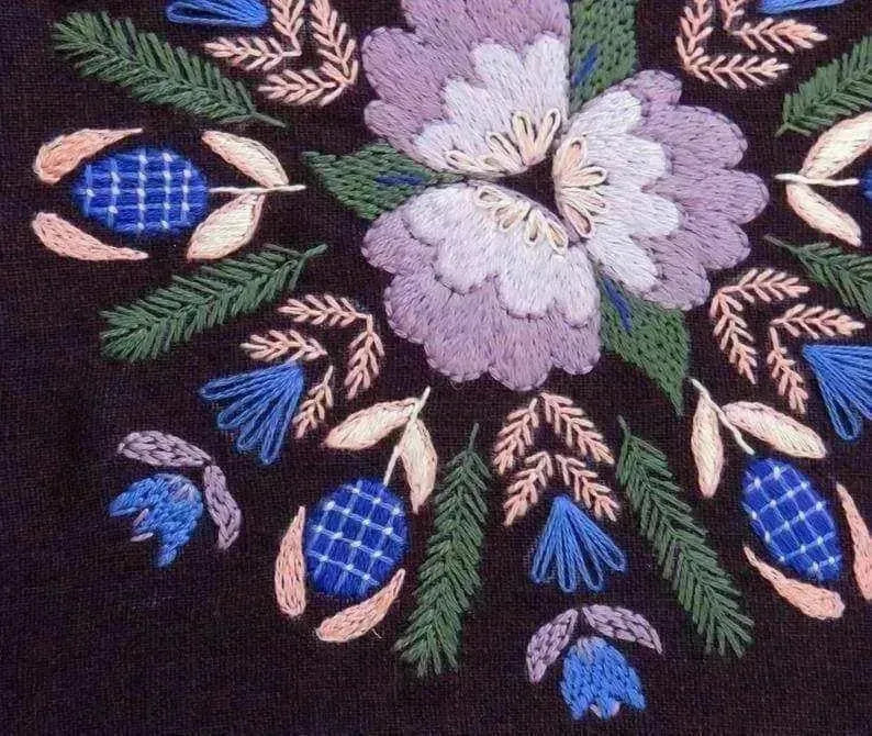 Twilight Flowers, Hand Embroidery Pattern , PDF Download , StitchDoodles , embroidery hoop kit, embroidery kit for adults, embroidery kit for beginners, embroidery kits for adults, embroidery kits for beginers, hand embroidery, modern embroidery kits, PDF pattern , StitchDoodles , shop.stitchdoodles.com
