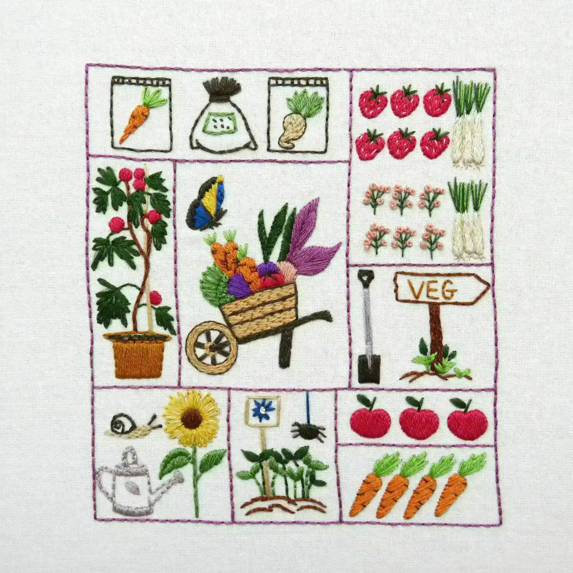 Cottage Garden Stitches Embroidery Fabric: Designs 10, 11 and 12
The 'Cottage Garden Stitches' is a series of 12 beautiful hand embroidery designs which are all based around the theme of a cottage garden. Each design is approx. 5 inches square or round.