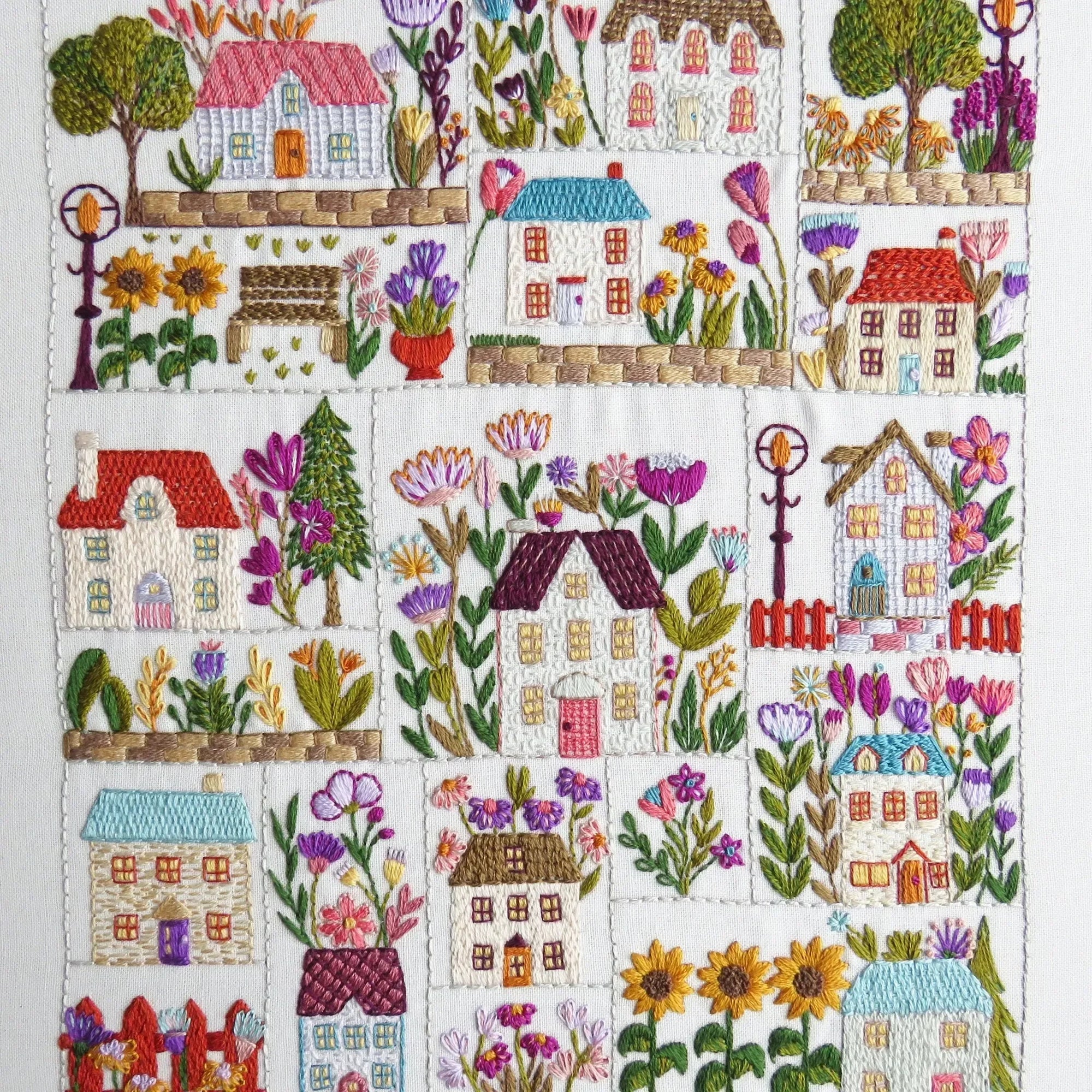 Village in Bloom SAL Embroidery Kit , Hand Embroidery Kit , StitchDoodles , Course, hand embroidery, hand embroidery hoop, hand embroidery kit, hand embroidery pattern, new, subscriptions, Thinkific , StitchDoodles , shop.stitchdoodles.com
