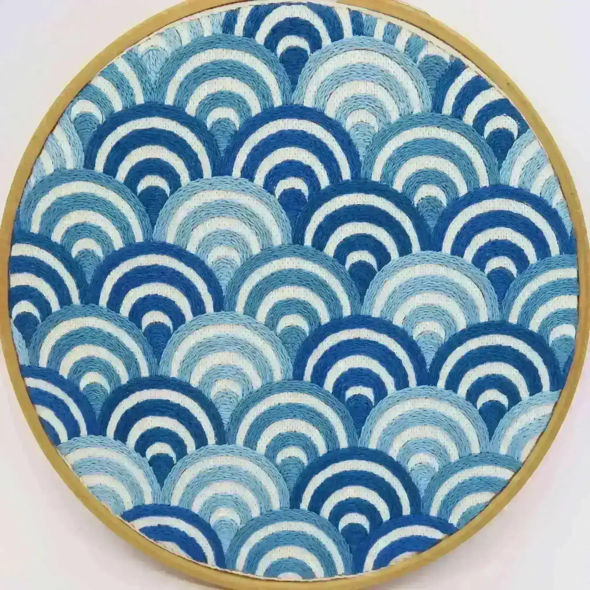 Waves, Pre Printed Embroidery Fabric Panel Pattern , Pre Printed Fabric Pattern , StitchDoodles , embroidery hoop kit, embroidery kit for adults, embroidery kit for beginners, embroidery kits for adults, embroidery kits for beginers, hand embroidery, hand embroidery kit, modern embroidery kits, PDF pattern , StitchDoodles , shop.stitchdoodles.com