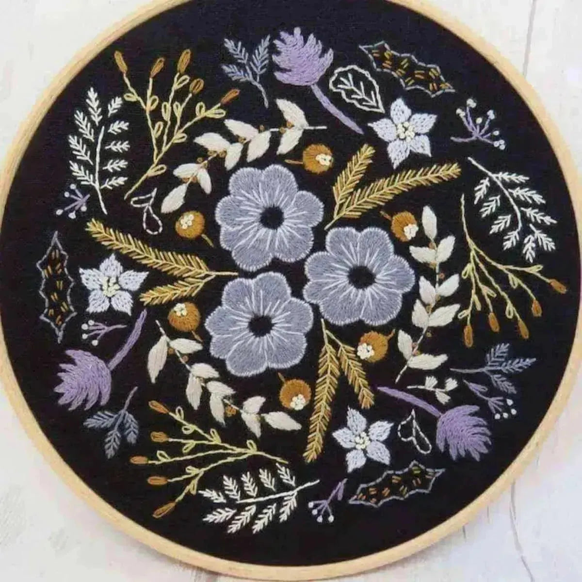 Winter Flowers, Hand Embroidery Pattern , PDF Download , StitchDoodles , embroidery hoop kit, embroidery kit for adults, embroidery kit for beginners, embroidery kits for adults, embroidery kits for beginers, modern embroidery kits , StitchDoodles , shop.stitchdoodles.com