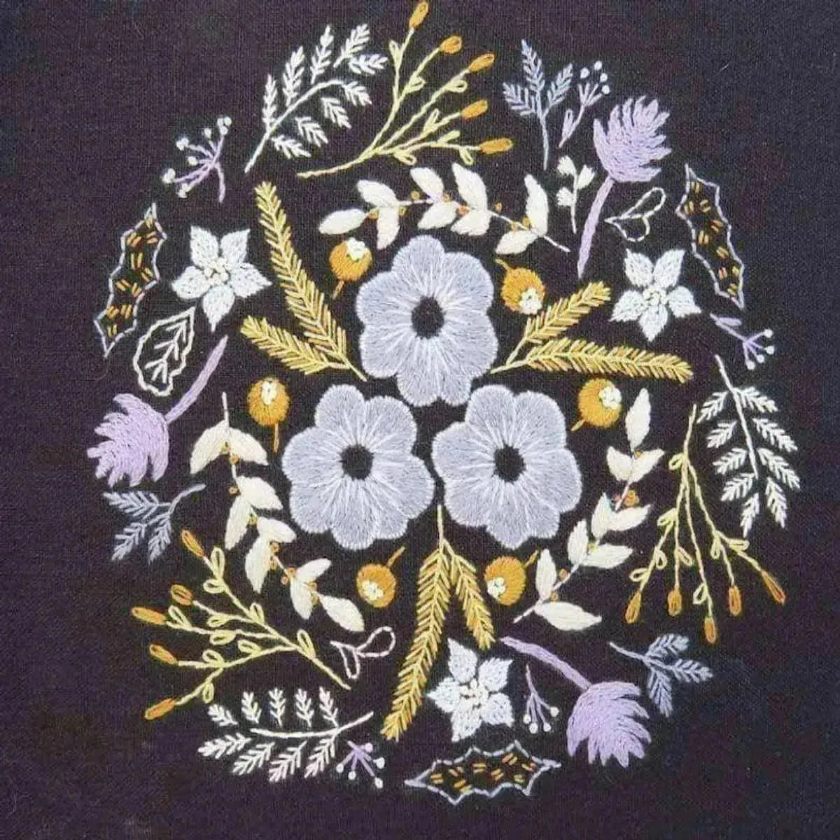 Winter Flowers, Hand Embroidery Pattern , PDF Download , StitchDoodles , embroidery hoop kit, embroidery kit for adults, embroidery kit for beginners, embroidery kits for adults, embroidery kits for beginers, modern embroidery kits , StitchDoodles , shop.stitchdoodles.com