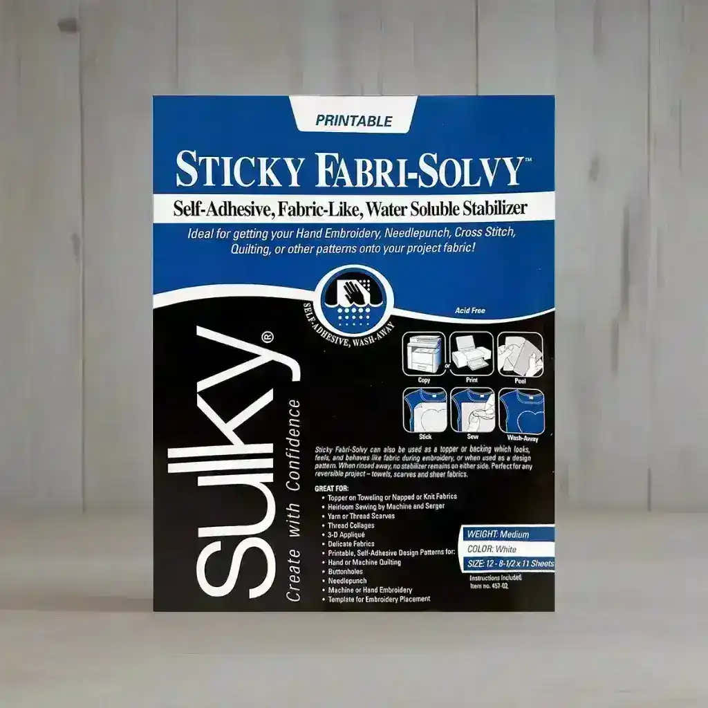 1 Sheet of Sulky Sticky Fabri Solvy Stabiliser , Embroidery Supplies , Sulky , Embroidery, embroidery hoop, embroidery hoop kit, Embroidery Kit, embroidery kit for adults, embroidery kit fro beginners, embroidery pattern, Embroidery Supplies, hand embroidery fabric, hand embroidery seat frame, modern embroidery kits, nurge embroidery hoop, Printed Pattern, sticky fabri solvy stabiliser, StitchDoodles, sulky sticky fabri solvy, water soluble transfer paper , StitchDoodles , shop.stitchdoodles.com