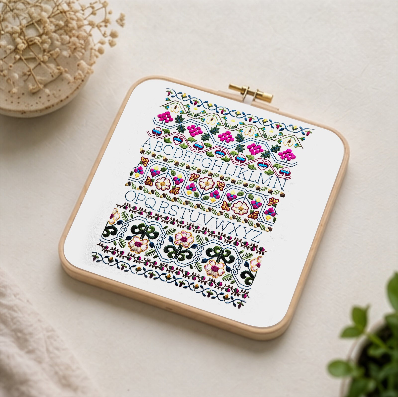 18 century hand embroidery sampler