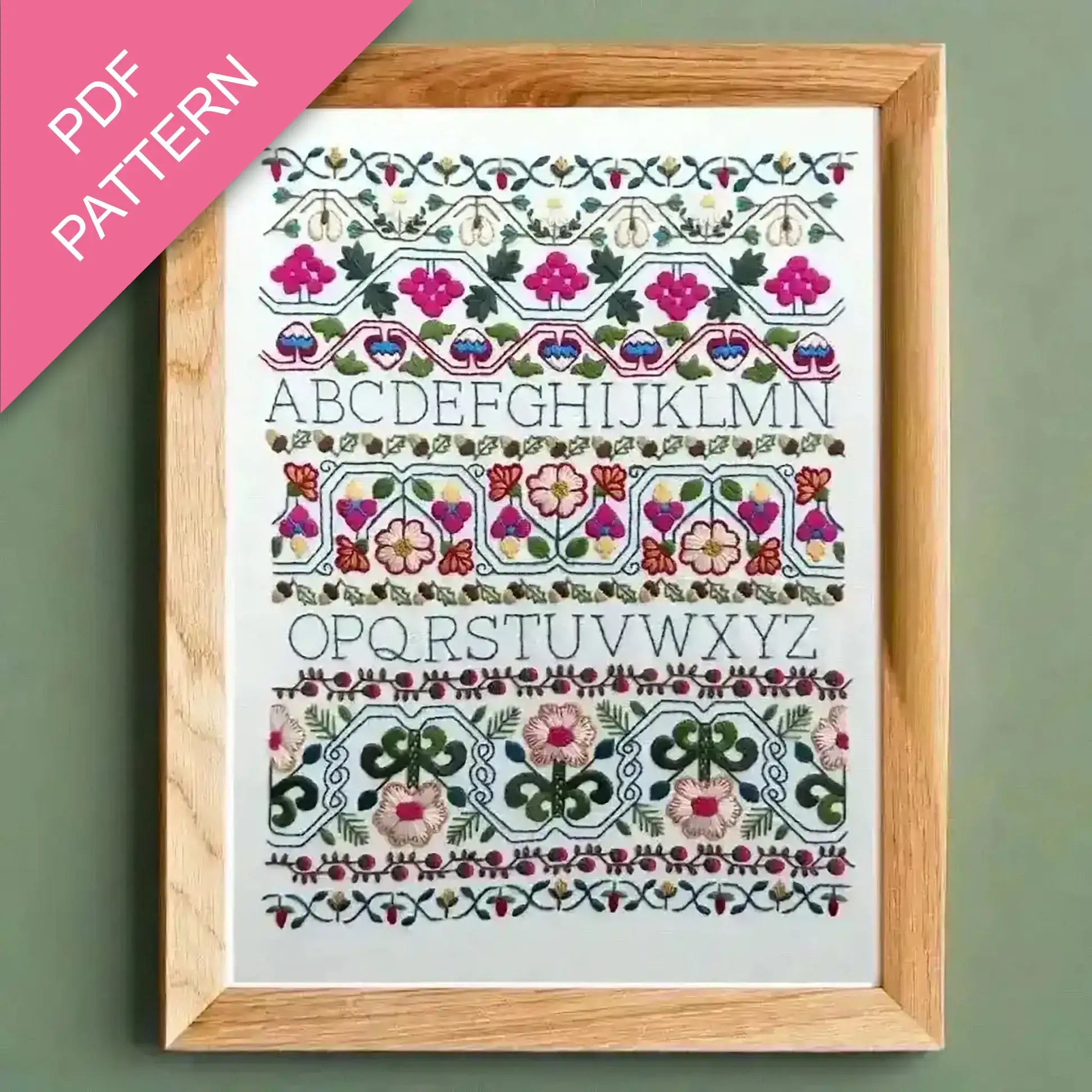 18th century sampler embroidery pdf pattern