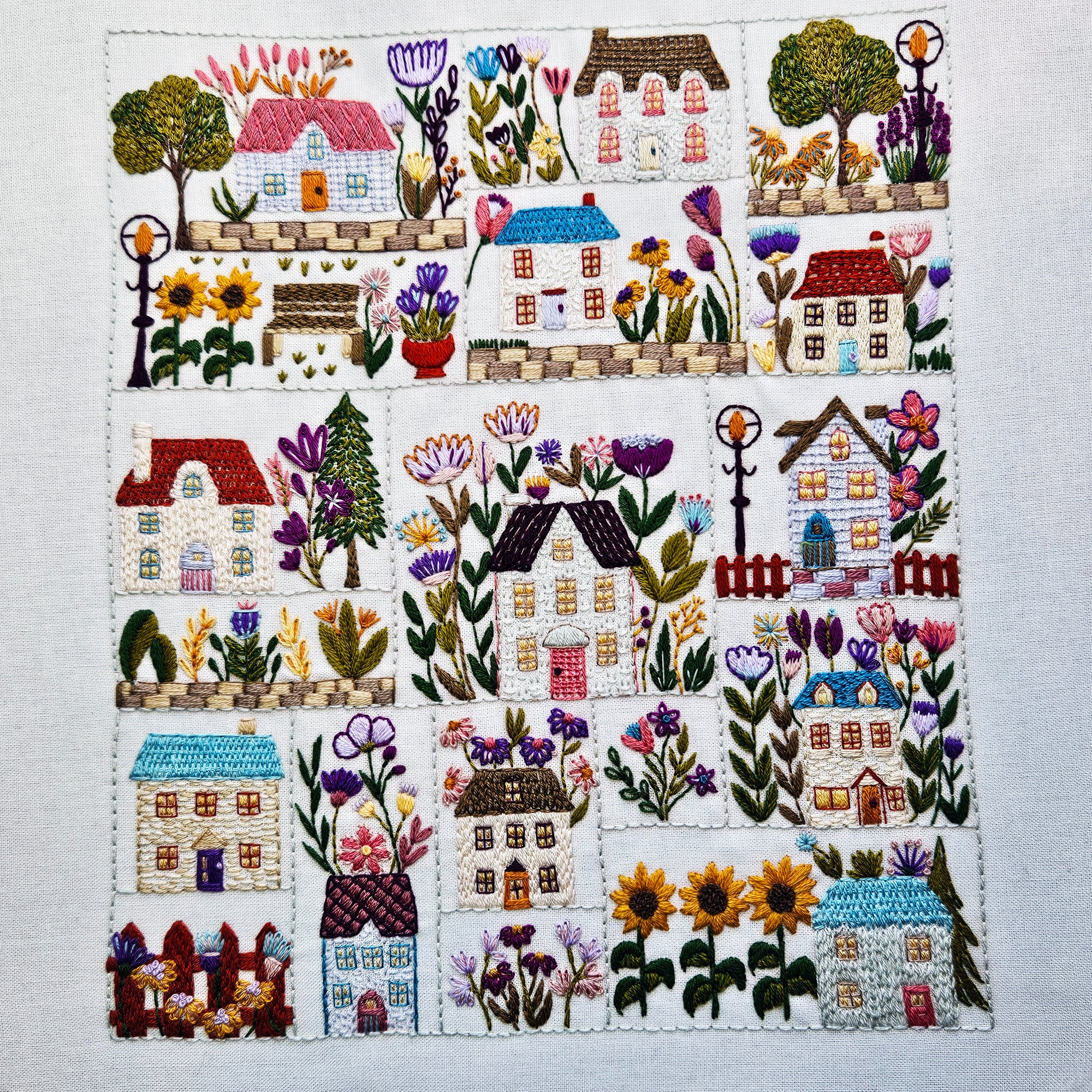 Patrón PDF de Bordado Village in Bloom