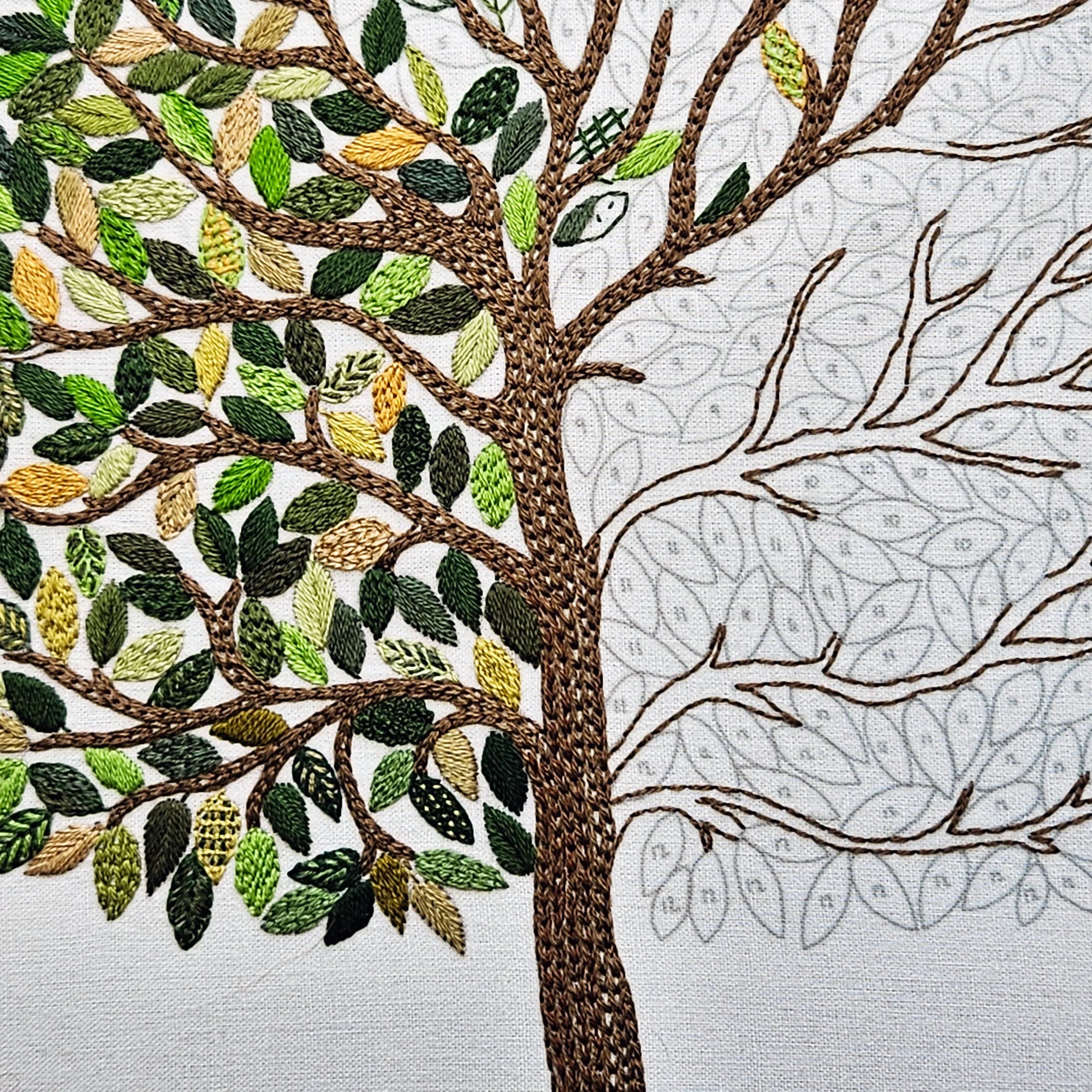 A Year of Tiny Leaves Embroidery PDF Pattern
