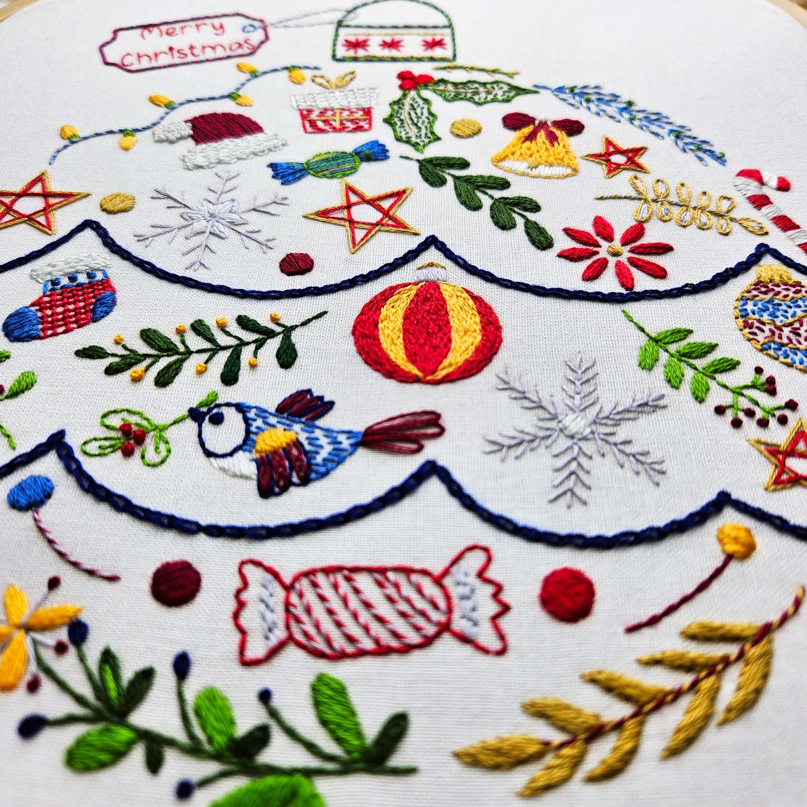 A Very Merry Bauble Printed Fabric Panel