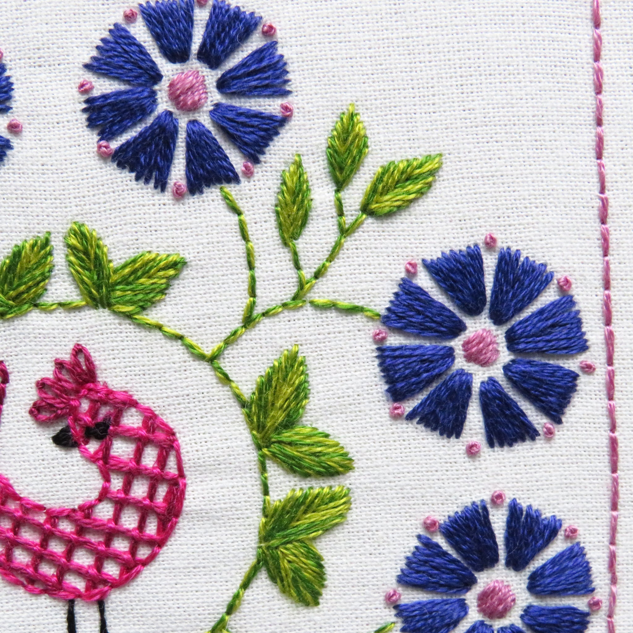 Botanical Bliss Hand Embroidery Design 6 Pre Printed Fabric + Pattern