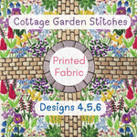 Cottage Garden Stitches Embroidery Designs 4/5/6 Printed Fabric