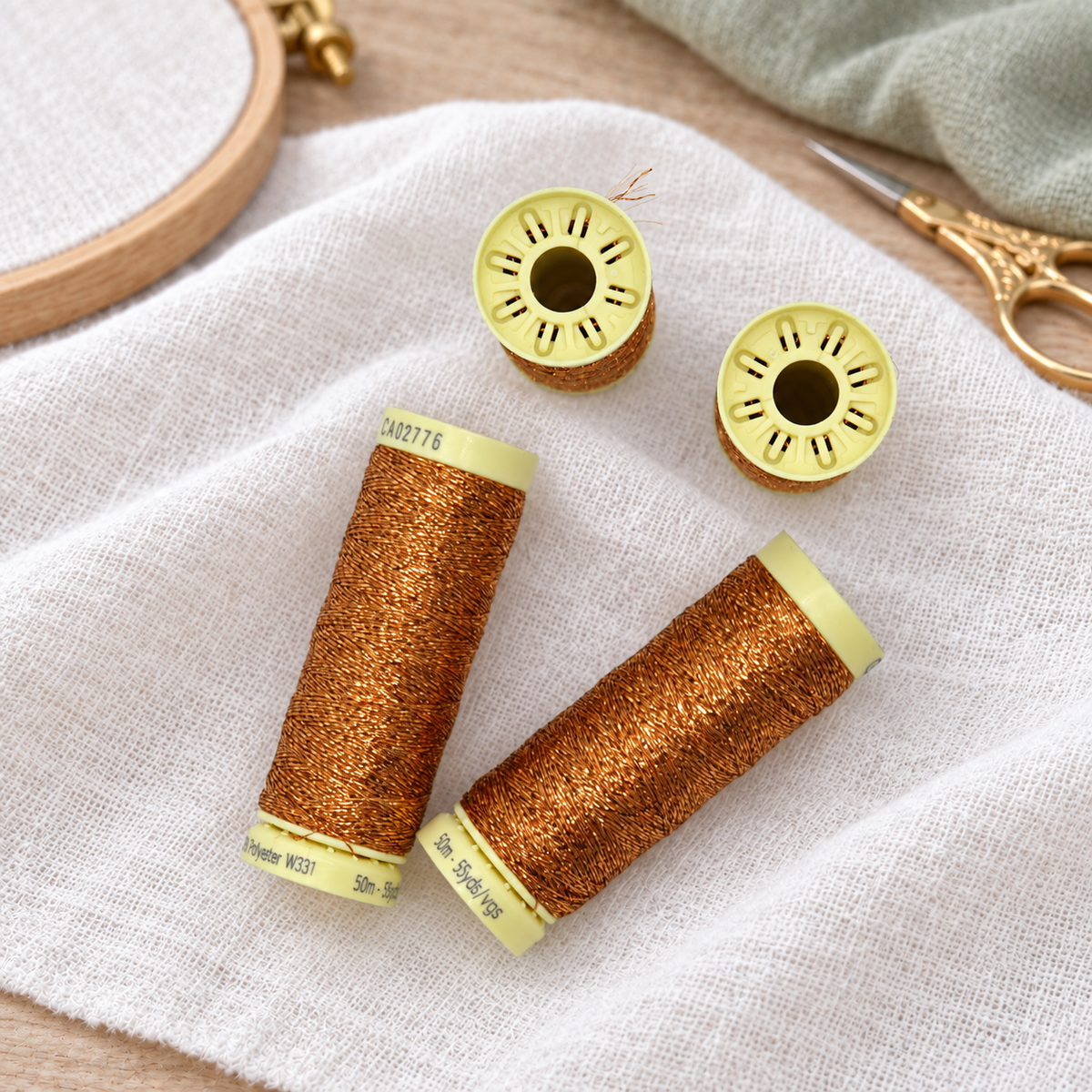 Gutermann Metallic Effect Thread 50m Gold Col. 036