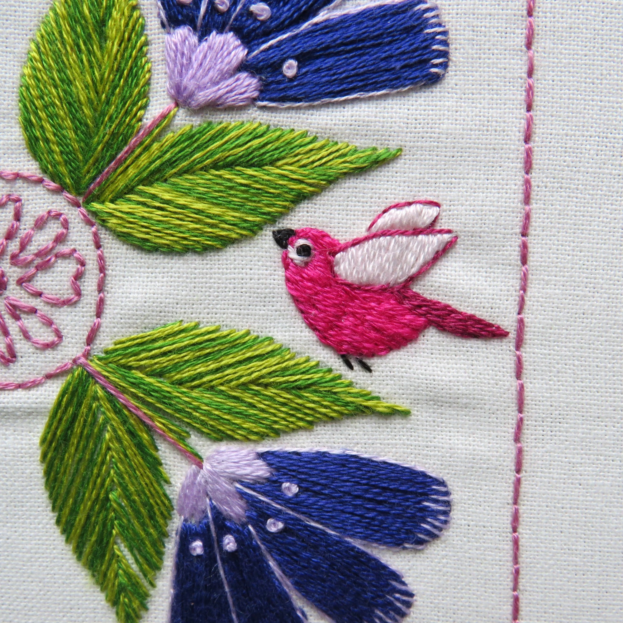 Botanical Bliss Design 10 Hand Embroidery Pre-Printed Fabric and PDF Pattern