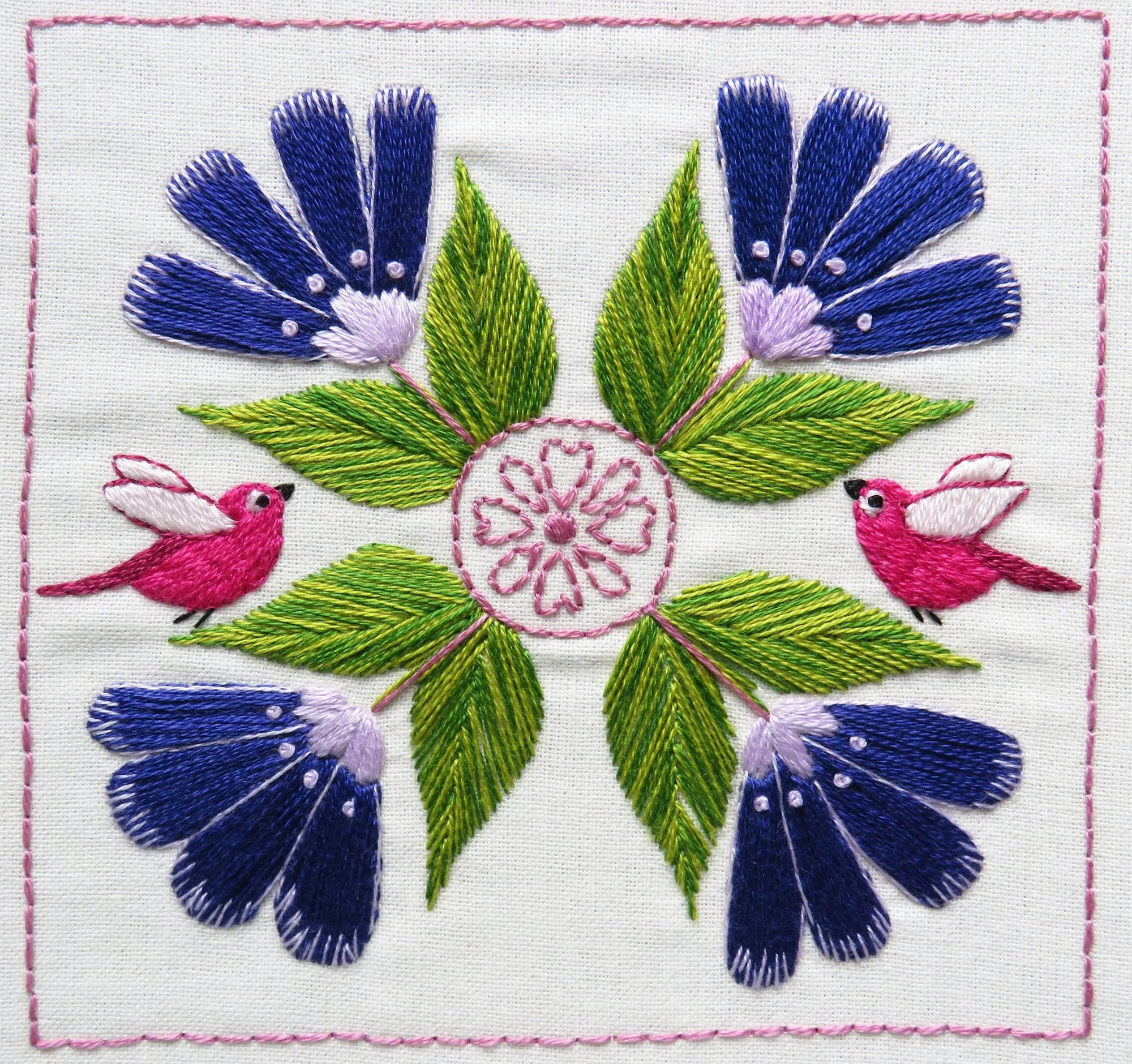 Botanical Bliss Design 10 Hand Embroidery Pre-Printed Fabric and PDF Pattern