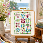 Baltimore Stitchery Hand Embroidery Pattern Design
Baltimore album quilts fascinate me and I love looking at the many variations of them that have been created over many many years. This pattern is inspired by them and I loved every minute of stitching it and really hope you will too.

The Design is approximately 7.5 x 9.5 inches when complete.