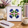 botanical flower hand embroidery kit pattern
