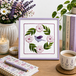 botanical flower hand embroidery kit pattern