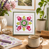 botanical flower hand embroidery kit pattern