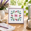 botanical flower hand embroidery kit pattern