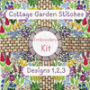 Cottage Garden Stitches Embroidery Designs 1/2/3 Embroidery Kit