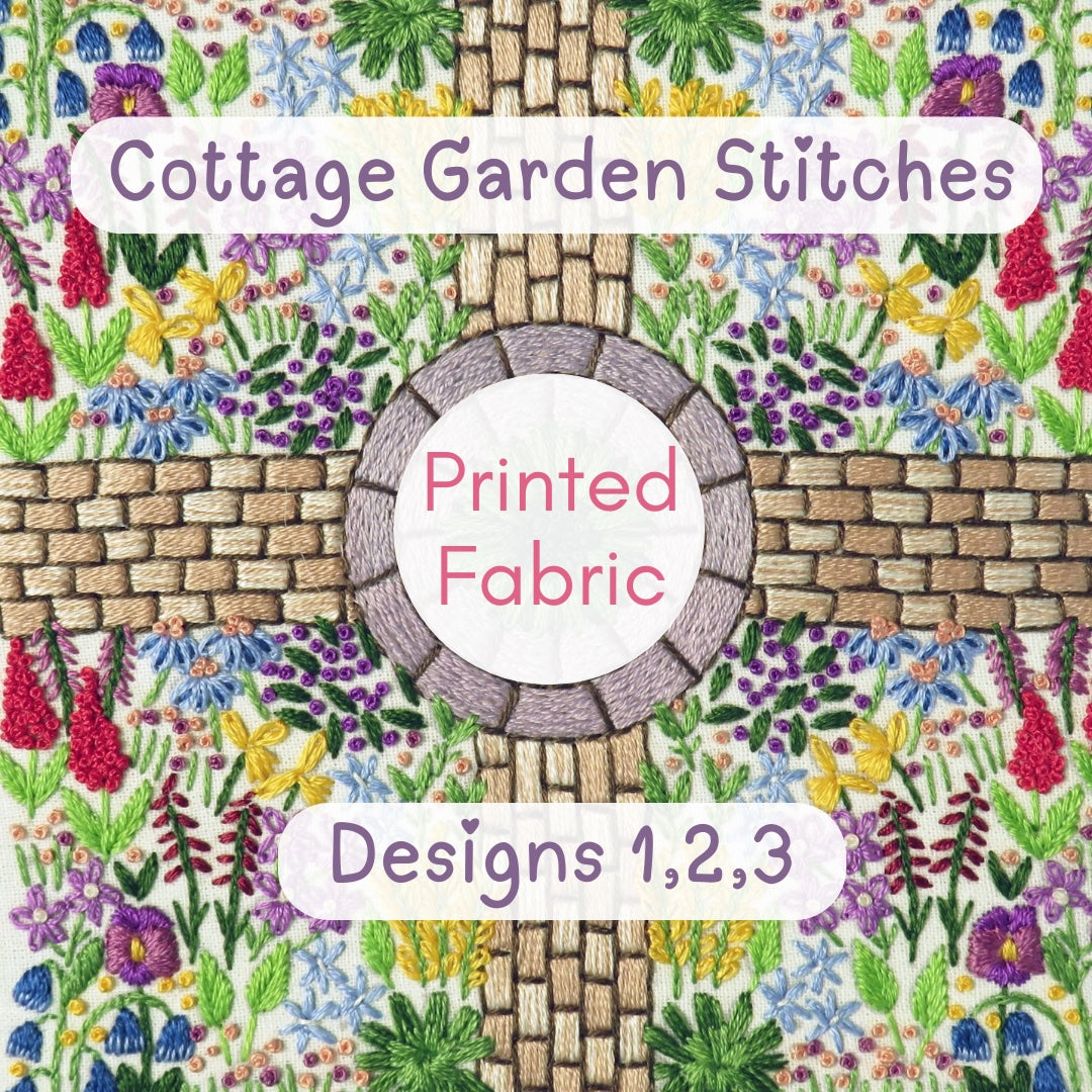 Cottage Garden Stitches Embroidery Designs 1/2/3 Printed Fabric