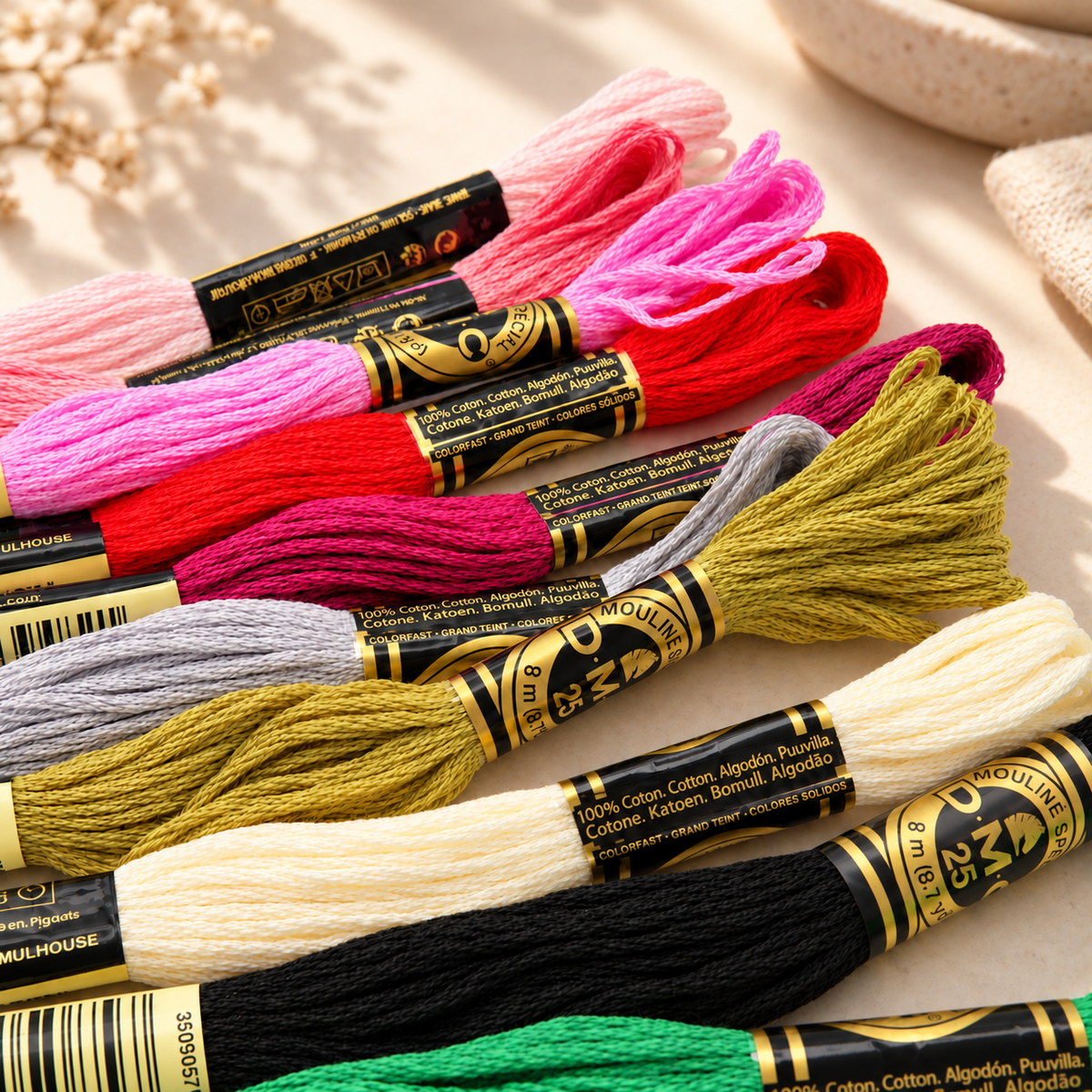 DMC Hand Embroidery Threads Mixture of Colours