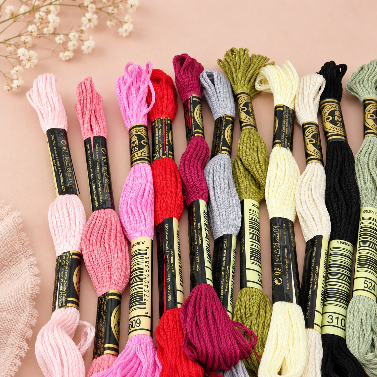 DMC Hand Embroidery Threads Mixture of Colours