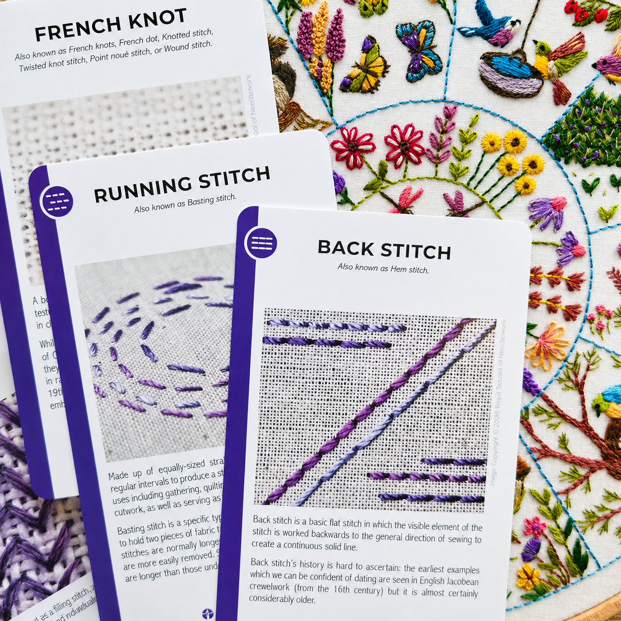 Hand Embroidery Stitch Sampler Pattern PDF, Learn 50 Embroidery Stitches, Pre Printed Fabric, Downloadable Beginner
