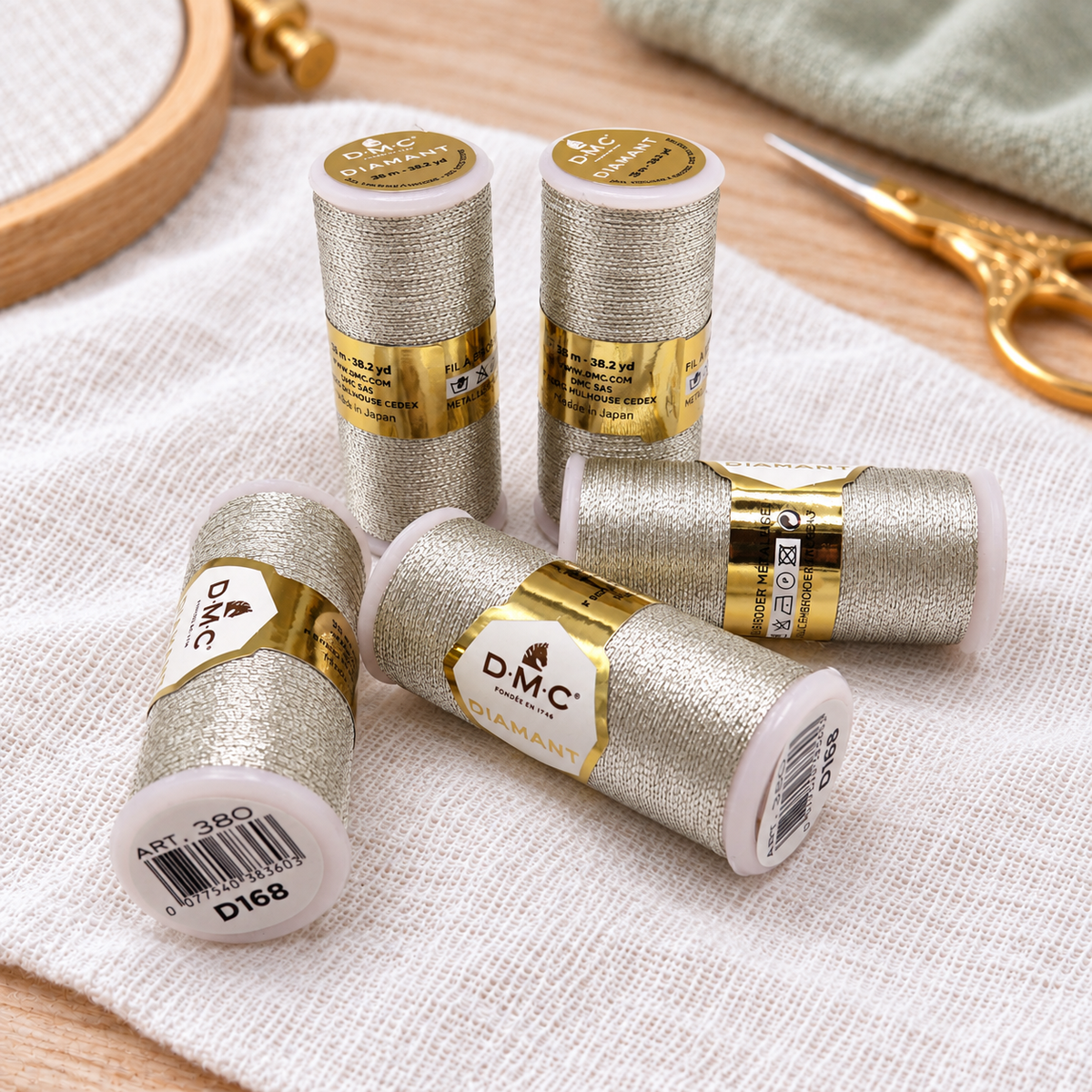 DMC DIAMANT Metalic Silver Thread 35m Col. 380