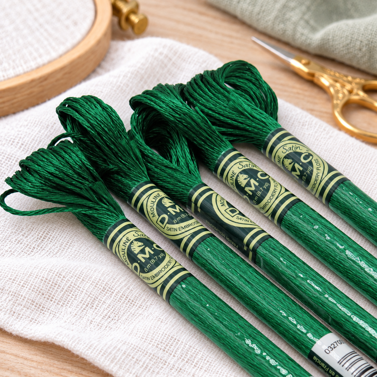 DMC MOULINE Satin Green Thread 8m Col. S909
