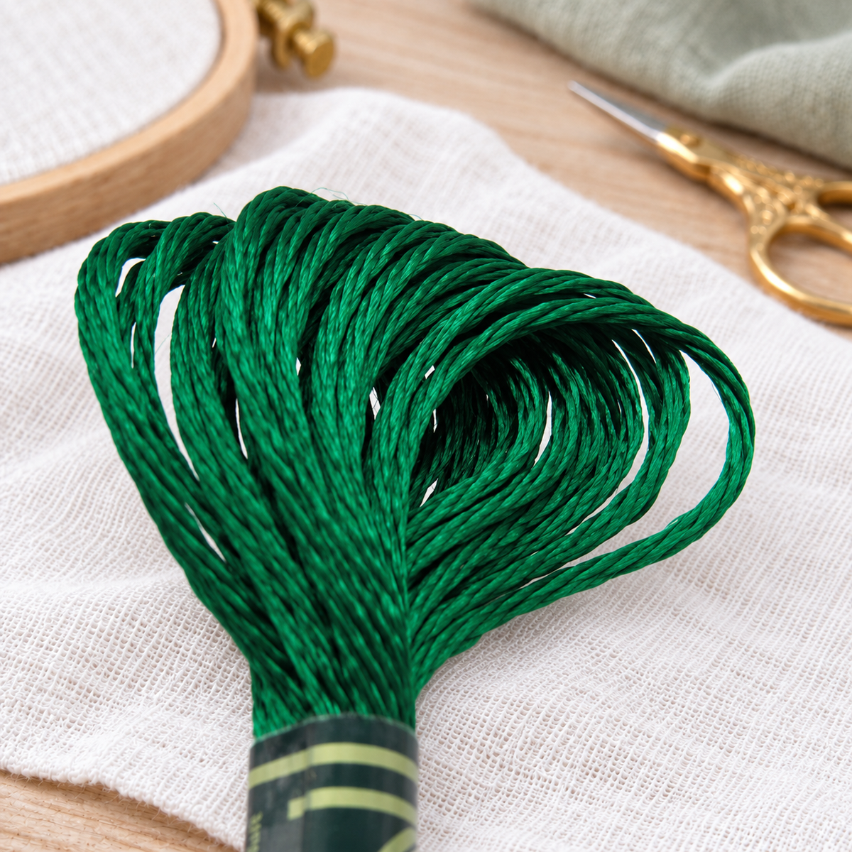 DMC MOULINE Satin Green Thread 8m Col. S909