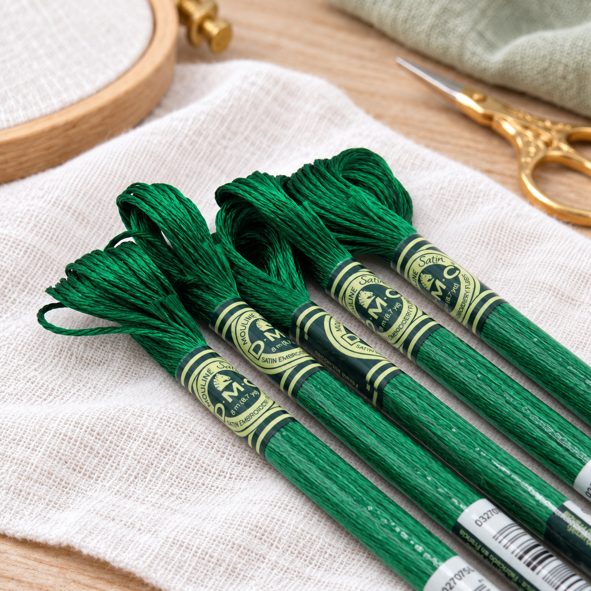 DMC MOULINE Satin Green Thread 8m Col. S909