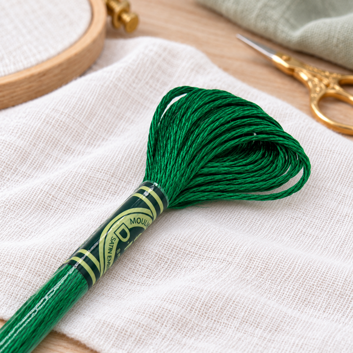 DMC MOULINE Satin Green Thread 8m Col. S909