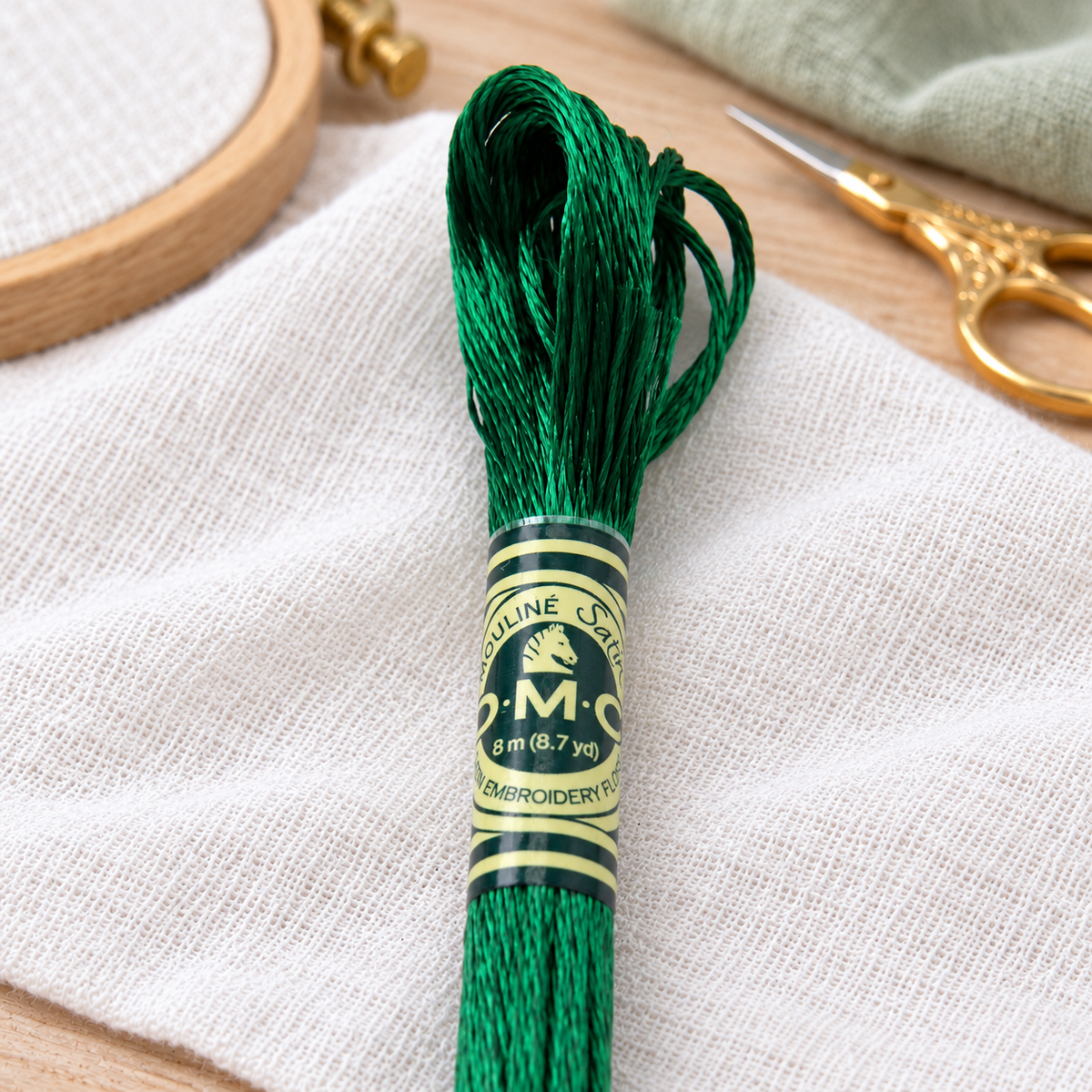 DMC MOULINE Satin Green Thread 8m Col. S909