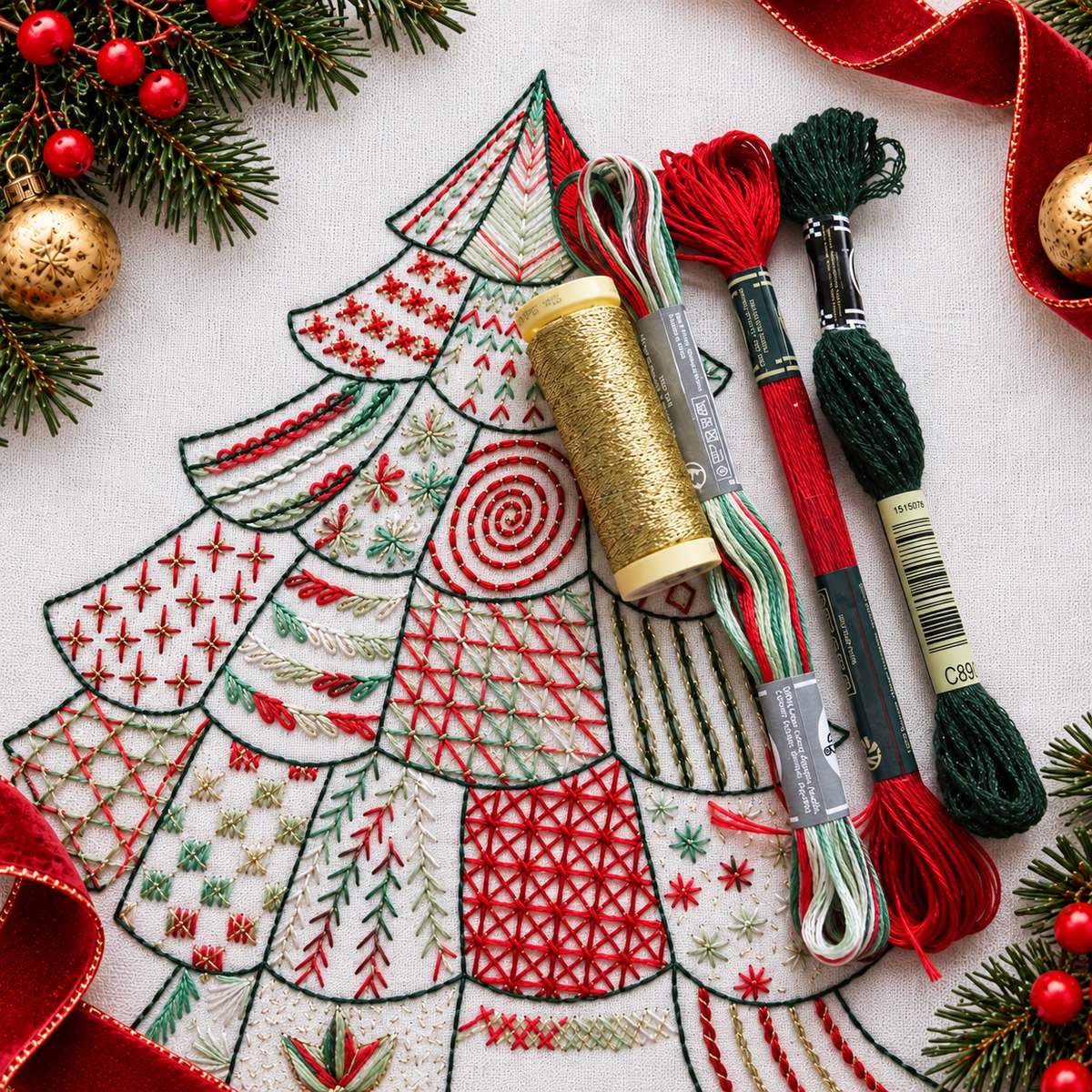 christmas hand embroidery