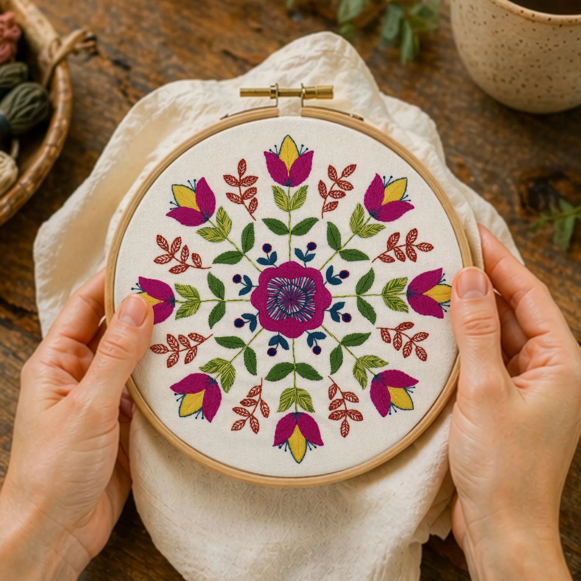 Florally, Pre Printed Embroidery Fabric Panel PLUS PDF Pattern for Hand Embroidery

A gorgeous flower embroidery design for you to create a modern piece of embroidery hoop art.
