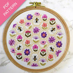 Flower Hive Hand Embroidery Pattern