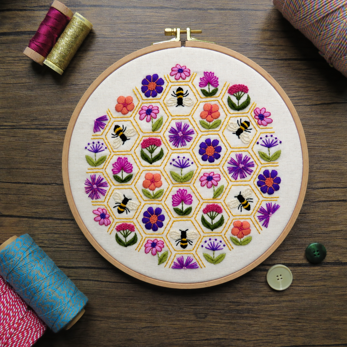 Flower Hive Hand Embroidery