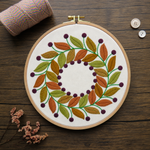 golden leaves hand embroidery pattern