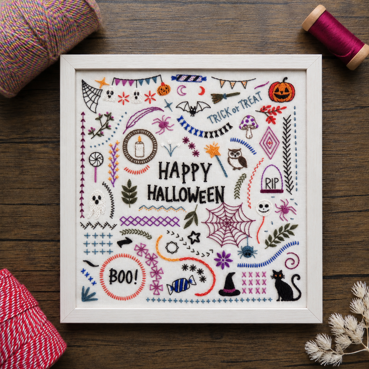 halloween hand embroidery pattern