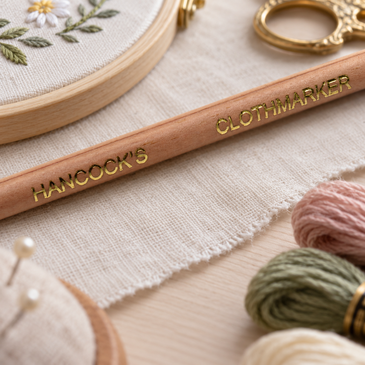 Hancocks white cloth fabric marker pencil