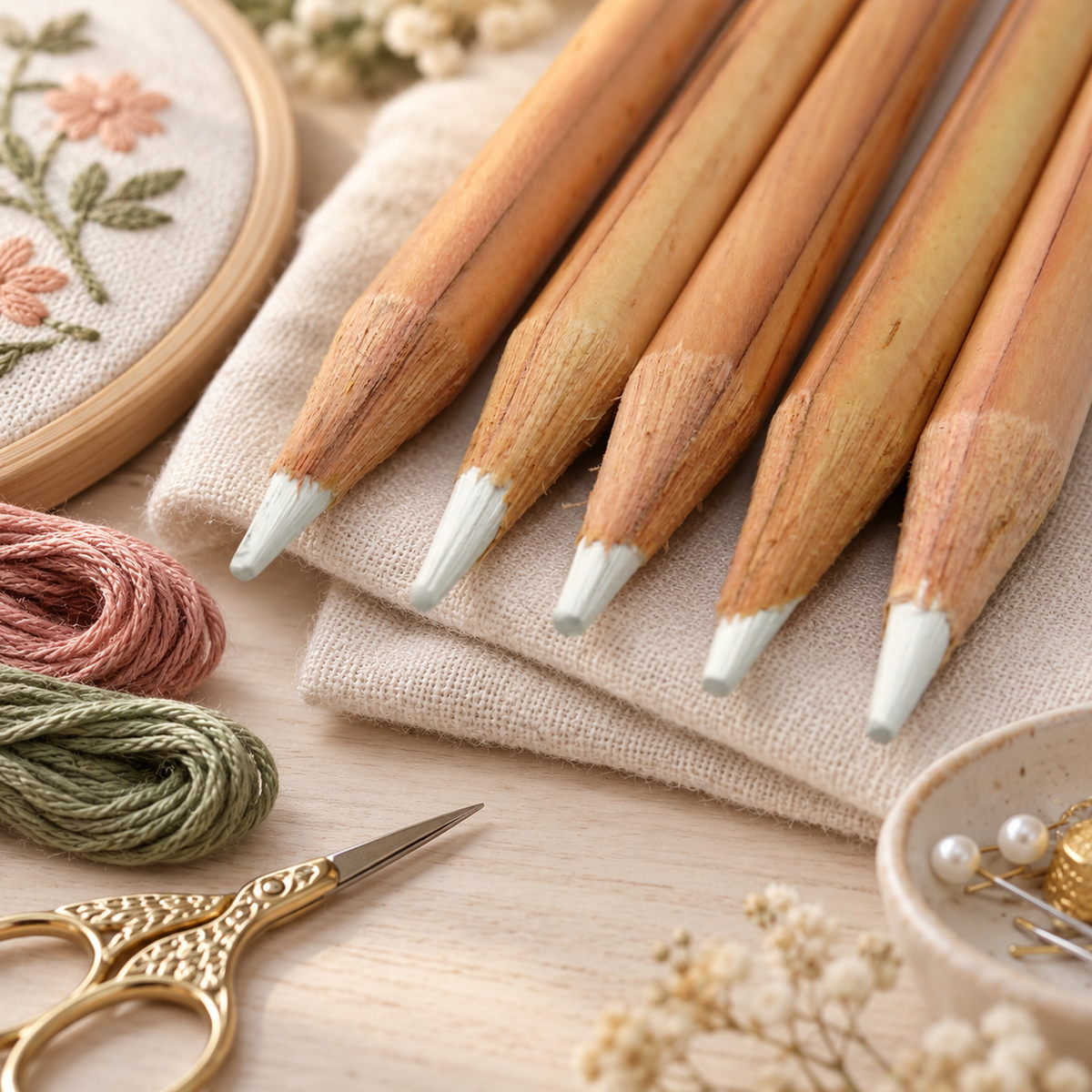 Hancocks white cloth fabric marker pencil