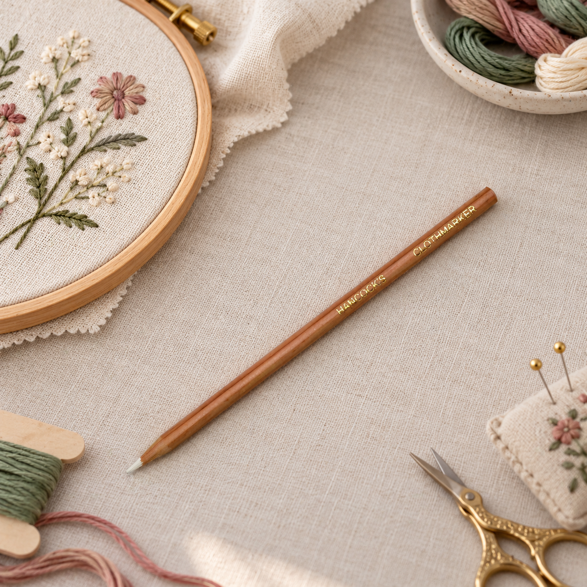 Hancocks white cloth fabric marker pencil