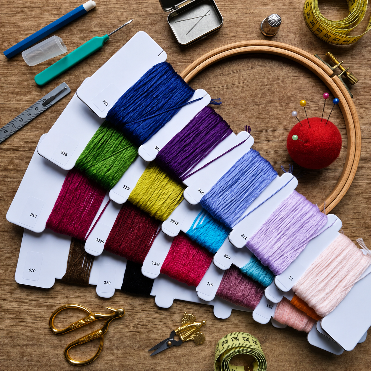 Hand embroidery kit threads
