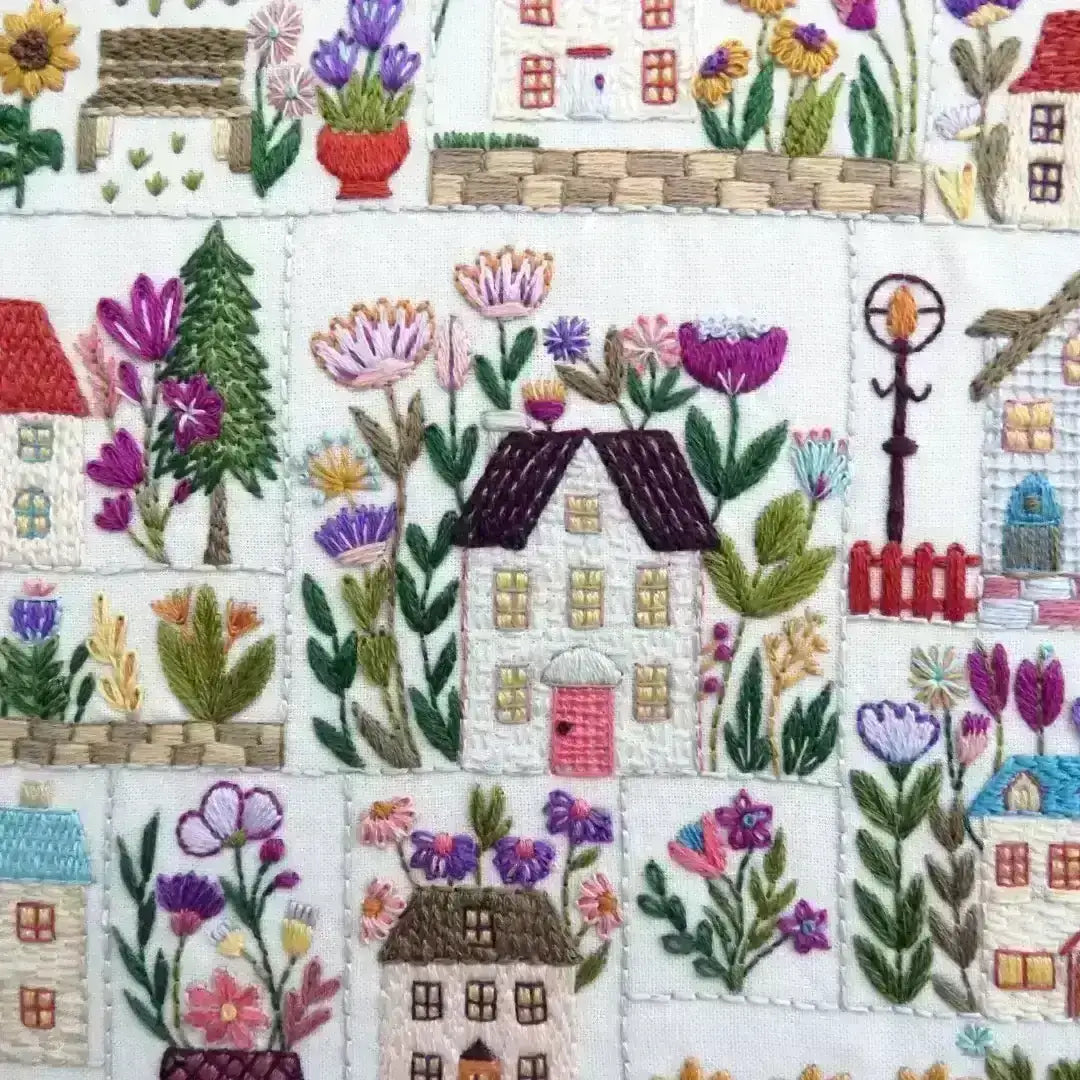 Village in Bloom Embroidery PDF Pattern