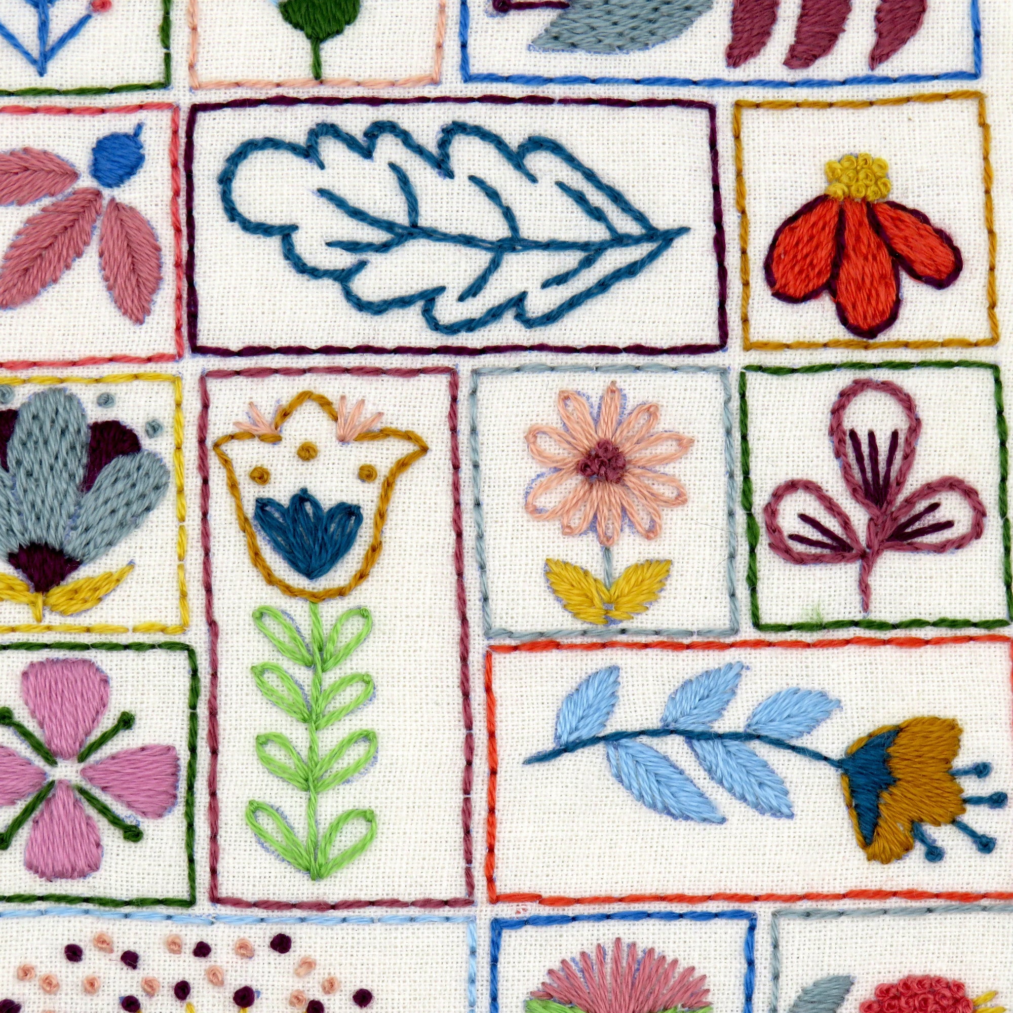 This modern folk flower hand embroidery pattern is an absolute delight to stitch. It incorporates a variety of simple stitches along with lots of colour and inspiration.