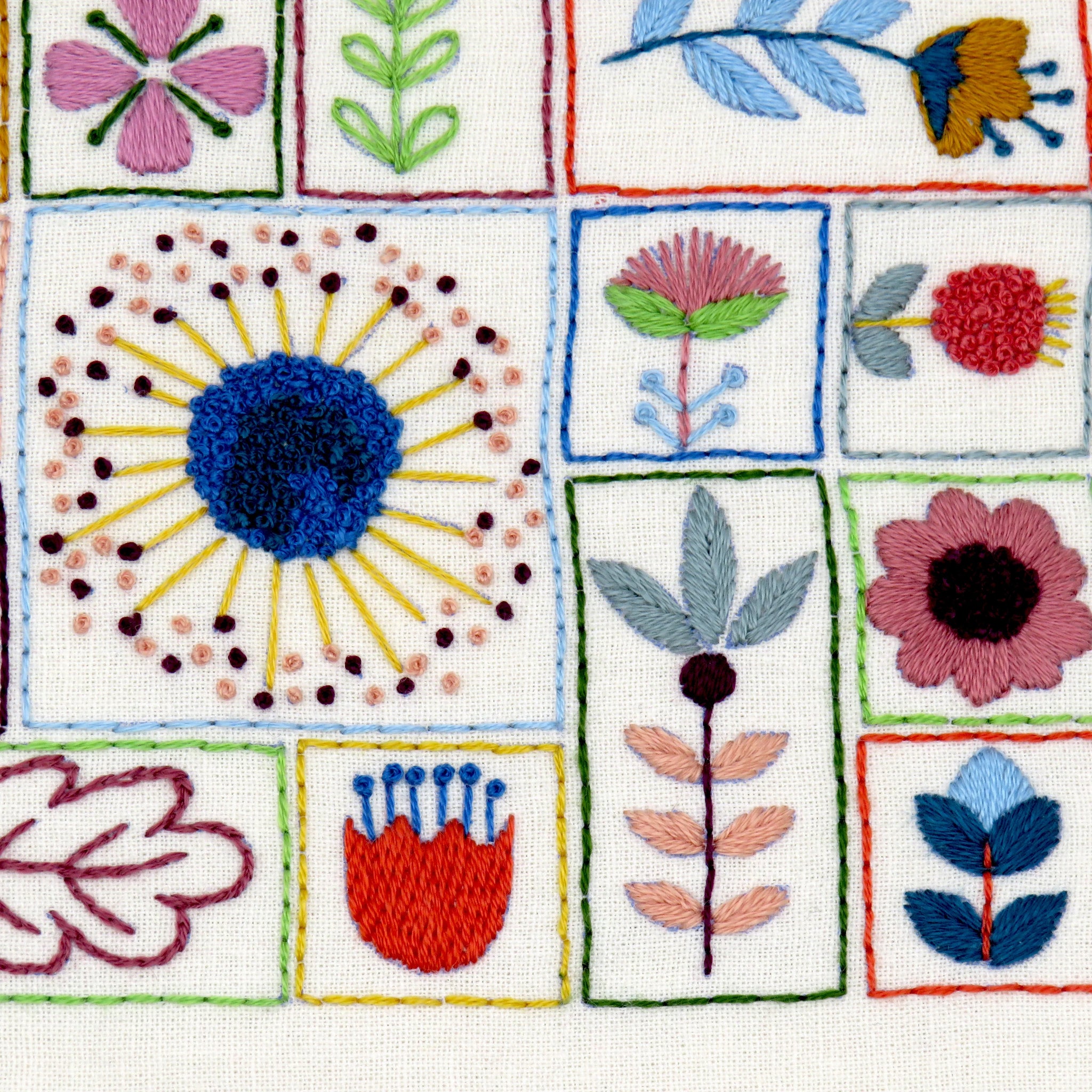 This modern folk flower hand embroidery pattern is an absolute delight to stitch. It incorporates a variety of simple stitches along with lots of colour and inspiration.