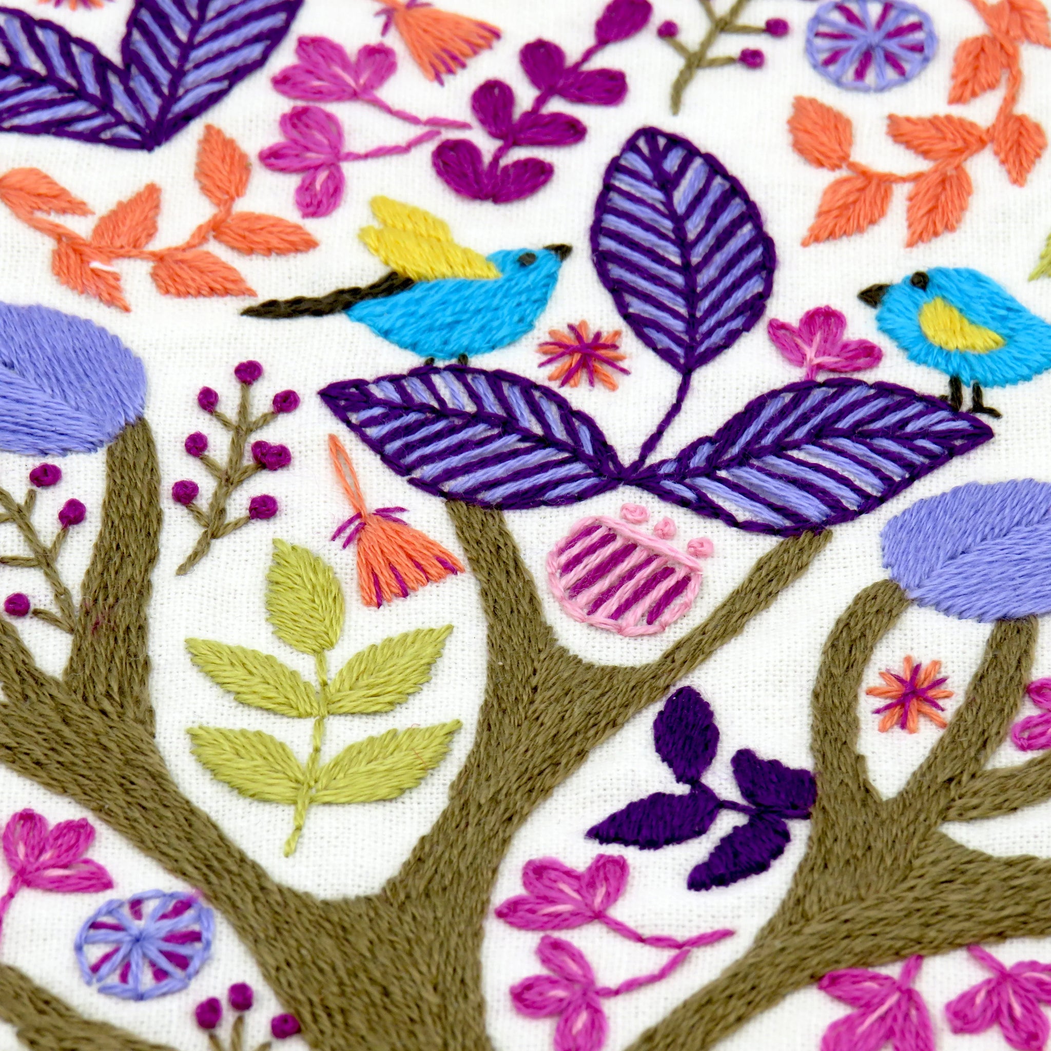 This modern Folk Tree Stitchery, Hand Embroidery Kit is so much fun to stitch. It incorporates a variety of simple stitches along with lots of colour and inspiration.