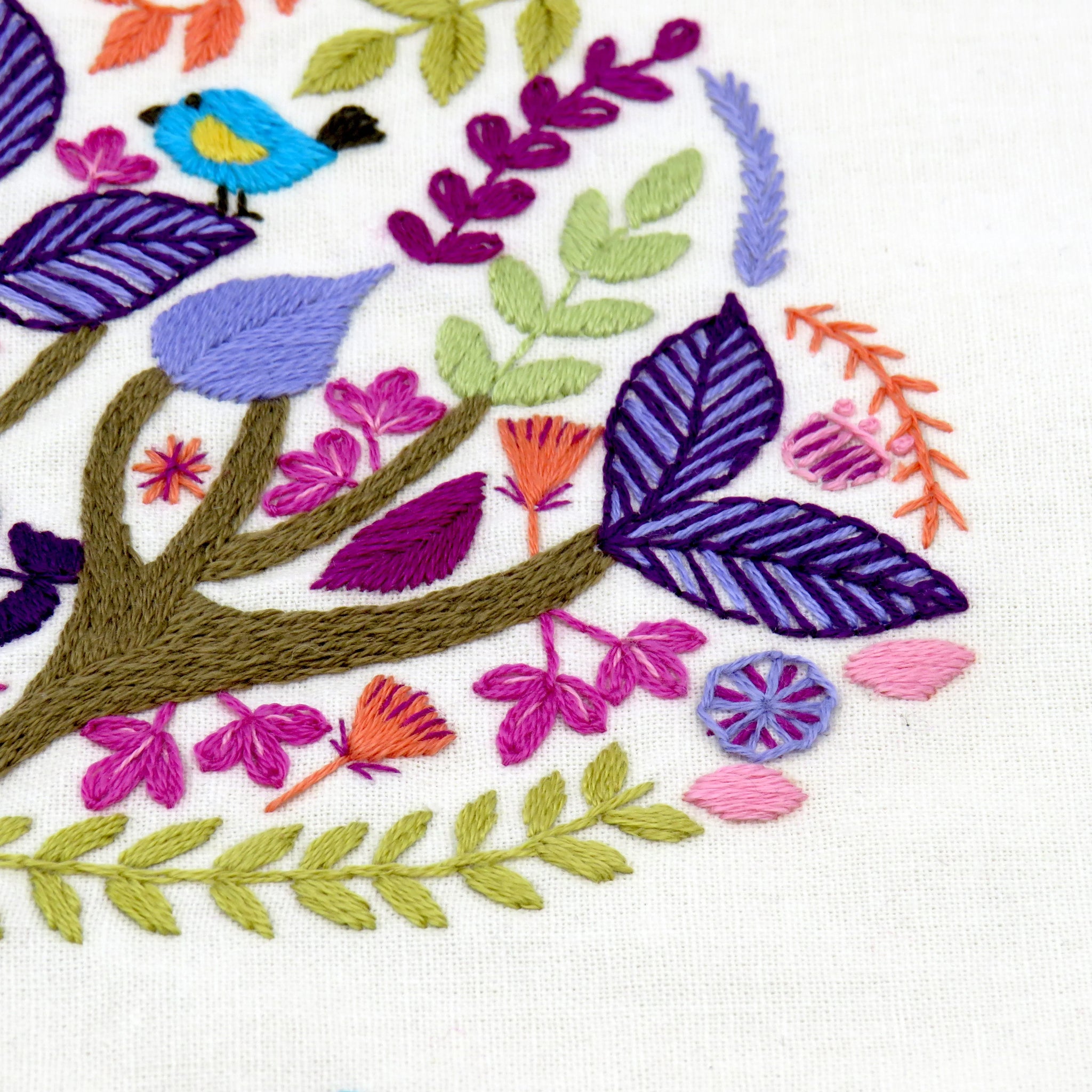 This modern Folk Tree Stitchery, Hand Embroidery Kit is so much fun to stitch. It incorporates a variety of simple stitches along with lots of colour and inspiration.